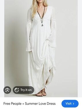 Free People White Summer Love Maxi Dress